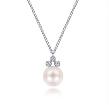 Load image into Gallery viewer, Gabriel &amp; Co-14K White Gold Diamond and Pearl Pendant Necklace NK6494W45PL