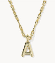 Load image into Gallery viewer, KENDRA SCOTT Bubble Letter A Gold Short Pendant Necklace 9608805585