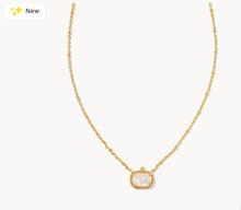 Load image into Gallery viewer, KENDRA SCOTT Pumpkin Gold Short Pendant Necklace in Ivory Mother-of-Pearl 9608874641