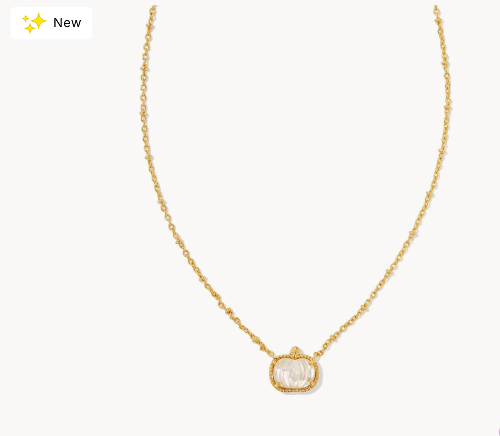 KENDRA SCOTT Pumpkin Gold Short Pendant Necklace in Ivory Mother-of-Pearl 9608874641