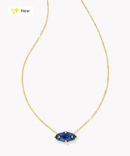 Load image into Gallery viewer, KENDRA SCOTT Lindy Rae Elisa Gold Short Pendant Necklace in Blue Crystal
9608871302