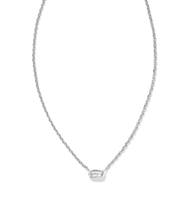 KENDRA SCOTT FERN CRYSTAL PENDANT NECKLACE ON SILVER 9608861969