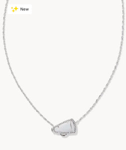 KENDRA SCOTT Cheer Silver Short Pendant Necklace in White Mother-of-pearl 9608865857