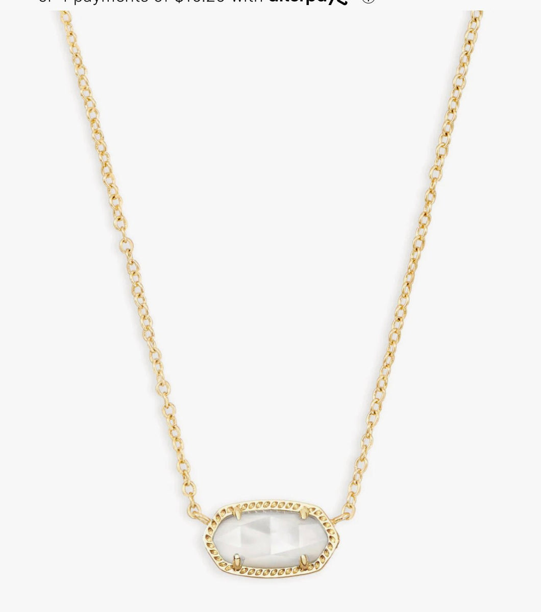 Kendra Scott-Elisa Gold Pendant Necklace in Ivory Mother-of-Pearl 9608862606