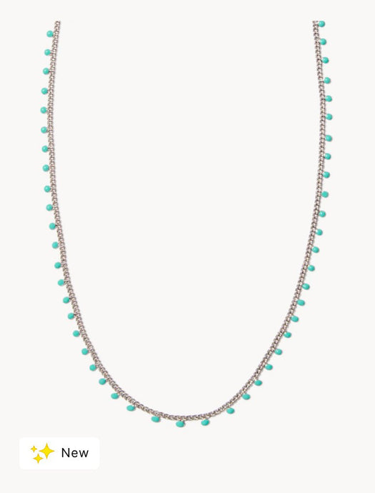 KENDRA SCOTT Kelsey Silver Strand Necklace in Turquoise Enamel 9608867240