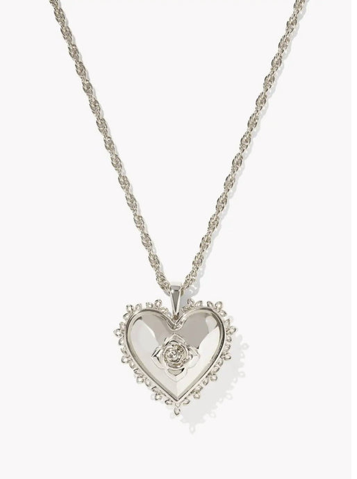 KENDRA SCOTT Mallory Rose Silver Locket Short Pendant Necklace 9608877793