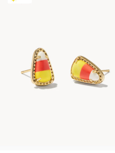 KENDRA SCOTT Candy Corn Gold Stud Earrings in Candy Corn Magnesite 9608867080