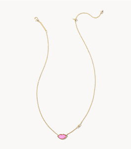 Kendra Scott-Lips Gold Pendant Necklace in Hot Pink Mother-of-Pearl 9608862528