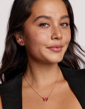 Load image into Gallery viewer, Kendra Scott-Haley Bow Gold Short Pendant Necklace in Scarlet Mother-of-Pearl 9608890239