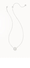 Load image into Gallery viewer, KENDRA SCOTT Snowflake Silver Short Pendant Necklace in White Kyocera Opal 9608875503