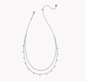 KENDRA SCOTT Eve Silver Multi Strand Necklace in White Mix 9608872354