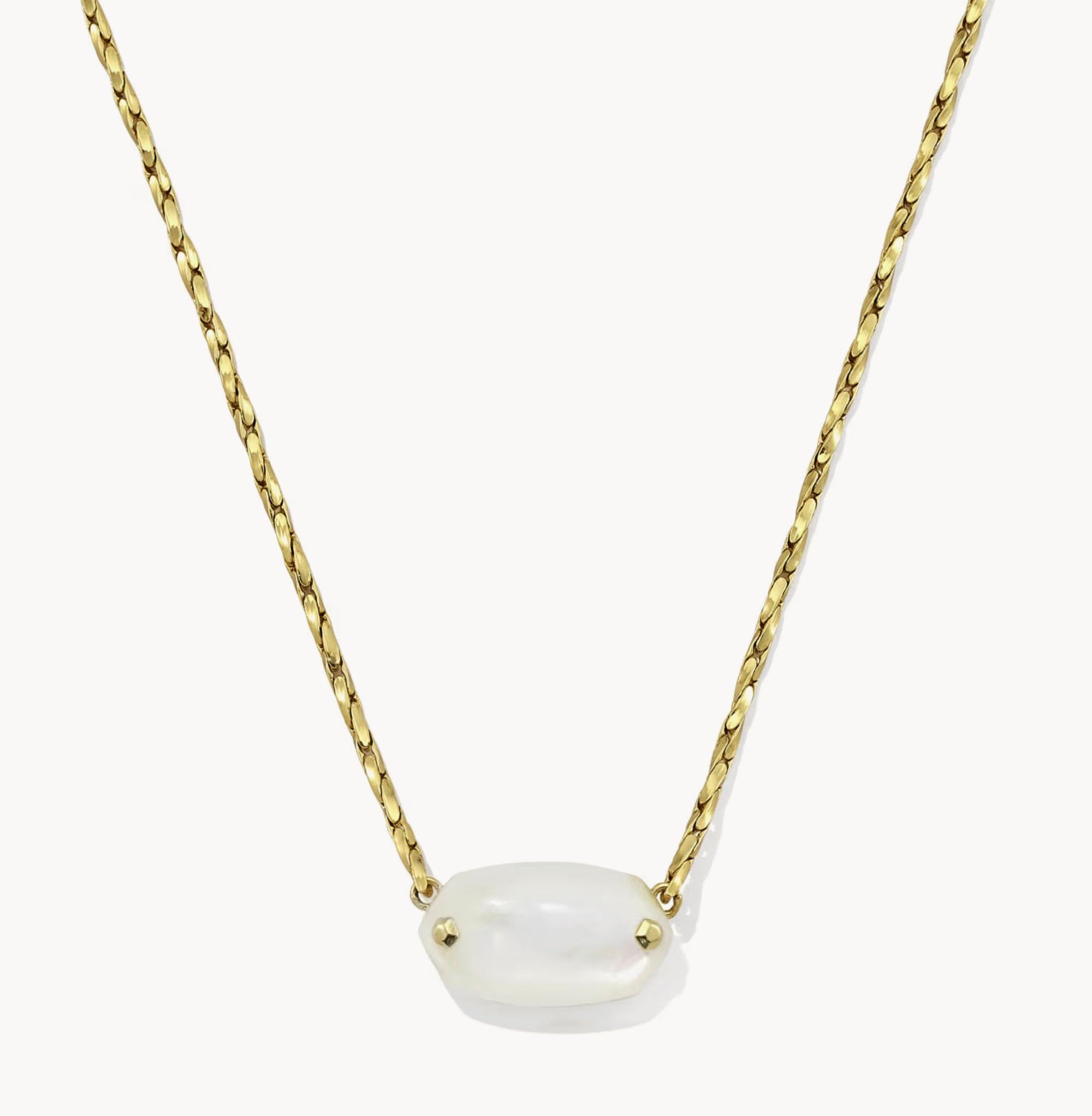 Kendra Scott-Elisa Riveted Gold Short Pendant Necklace 9608805637