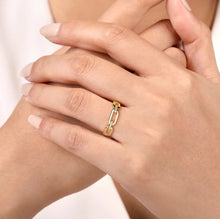 Load image into Gallery viewer, Gabriel &amp; Co-14K Yellow Gold Diamond Link Chain Ladies Ring LR52499Y45JJ