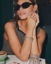 Load image into Gallery viewer, Kendra Scott-Tiger Striped Mikki Vintage Silver Huggie Earrings 9608805538