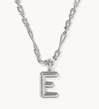 Load image into Gallery viewer, KENDRA SCOTT Bubble Letter E Silver Short Pendant Necklace 9608805594