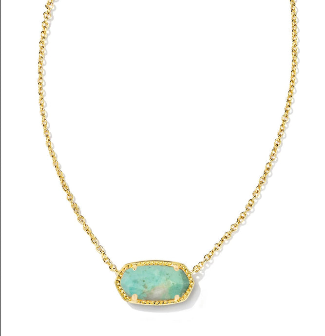 KENDRA SCOTT- Elisa Necklace Gold Sea Green Chryscl 9608867823