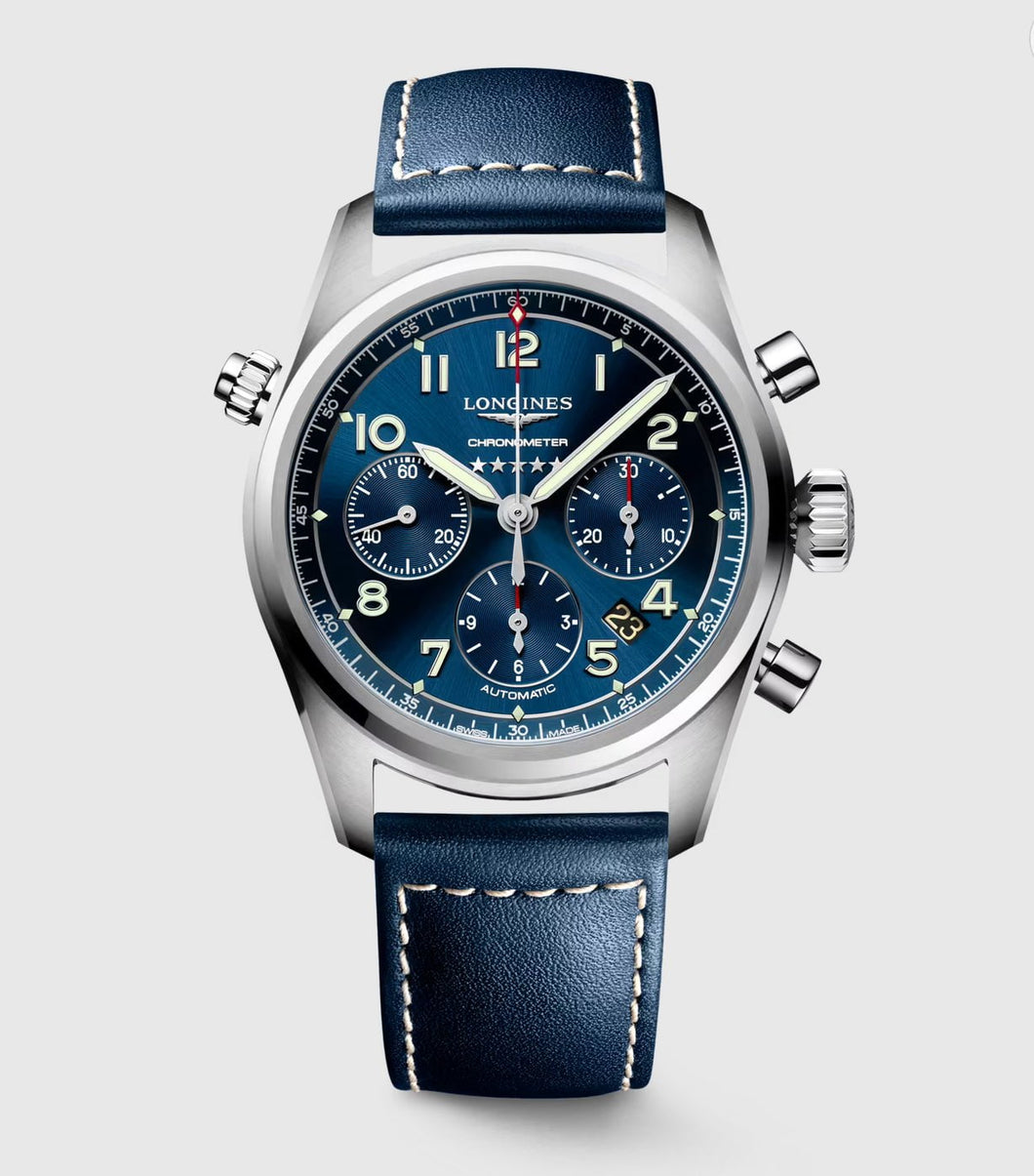 LONGINES- SPIRIT CHRONOGRAPH, Automatic watch, Ø 42.00 mm, Stainless steel. L3.820.4.93.0