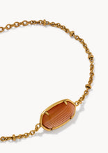 Load image into Gallery viewer, Kendra Scott-Tiger Striped Elaina Vintage Gold Delicate Chain Bracelet in Orange Banded Agate 9608805500
