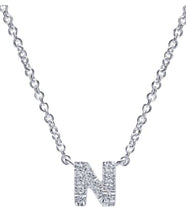 Load image into Gallery viewer, Gabriel &amp; Co-14K White GoldDiamond A Initial Pendant Necklace NK4577N-W45JJ