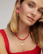 Load image into Gallery viewer, Kendra Scott-Daphne Enamel Frame Gold Drop Earrings in Red Illusion 9608876584