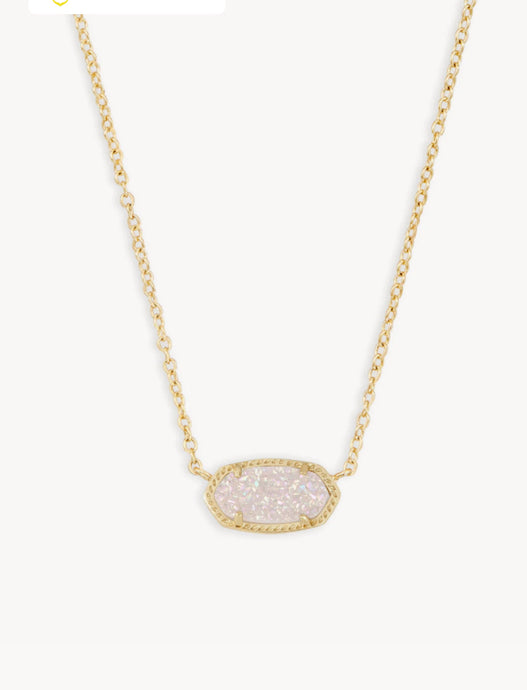 Kendra Scott Boxed Elisa Gold Pendant Necklace in Iridescent Drusy 9608862670