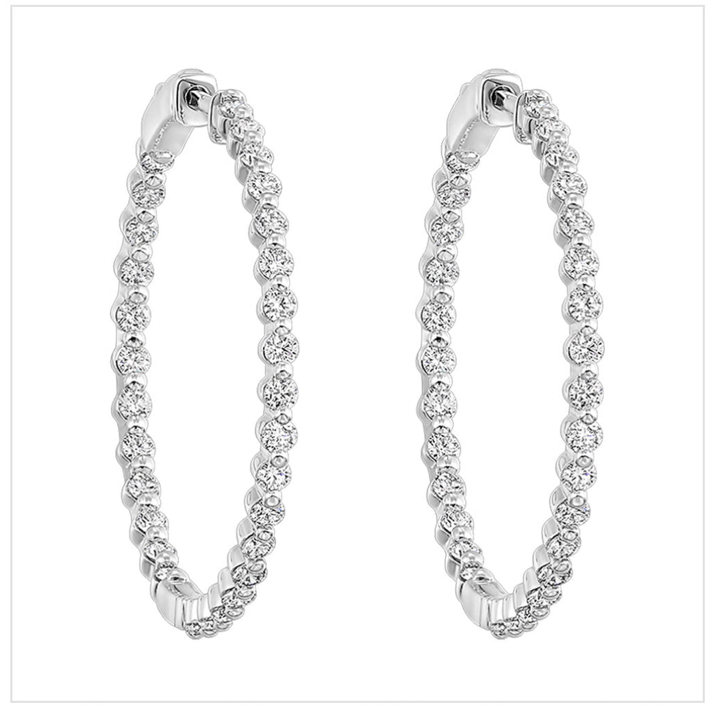 14k WG D1.50CT Diamond Hoops Earrings ER35876-4WB