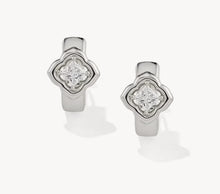 Load image into Gallery viewer, Kendra Scott-Mallory Crystal Silver Huggie Earrings 9608805661