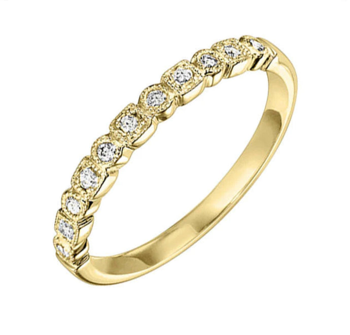 14KT Yellow Gold & Diamond Classic Book Stackable Fashion Ring - D.12TW FR1084-4 YD