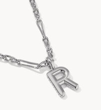 Load image into Gallery viewer, KENDRA SCOTT Bubble Letter R Silver Short Pendant Necklace 9608805620