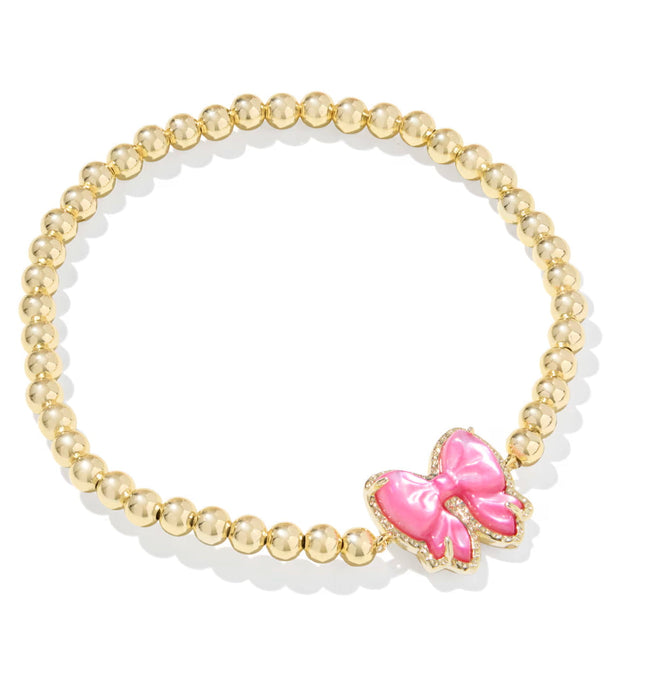Kendra Scott-Haley Bow Gold Stretch Bracelet in Rose Violet Mother-of-Pearl 9608892841