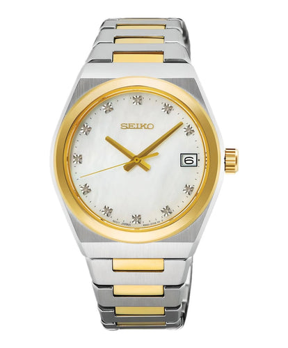Seiko- Diamond Mother-of-Pearl Dial Watch SUR604