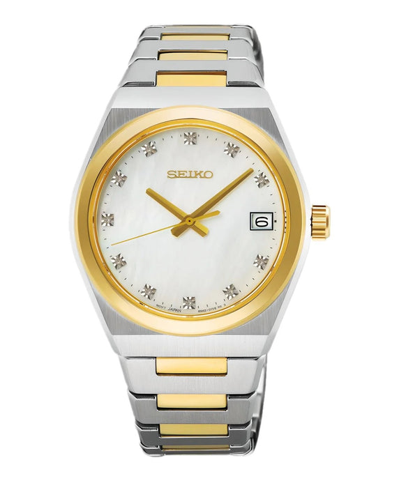 Seiko- Diamond Mother-of-Pearl Dial Watch SUR604