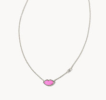 Load image into Gallery viewer, Kendra Scott-Lips Silver Pendant Necklace in Hot Pink Mother-of-Pearl 9608867038