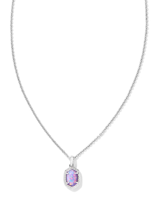 KENDRA SCOTT- Daphne Framed Pendant Necklace Rhodium Lilac Opal 9608864307