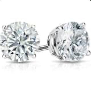 SE6100G6-4W STUD EARRINGS 14K WHITE GOLD D.50TW