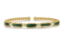 Load image into Gallery viewer, Gabriel &amp; Co-14K Yellow Gold Diamond and Malachite Bujukan Bangle
BG4940-62Y45MA