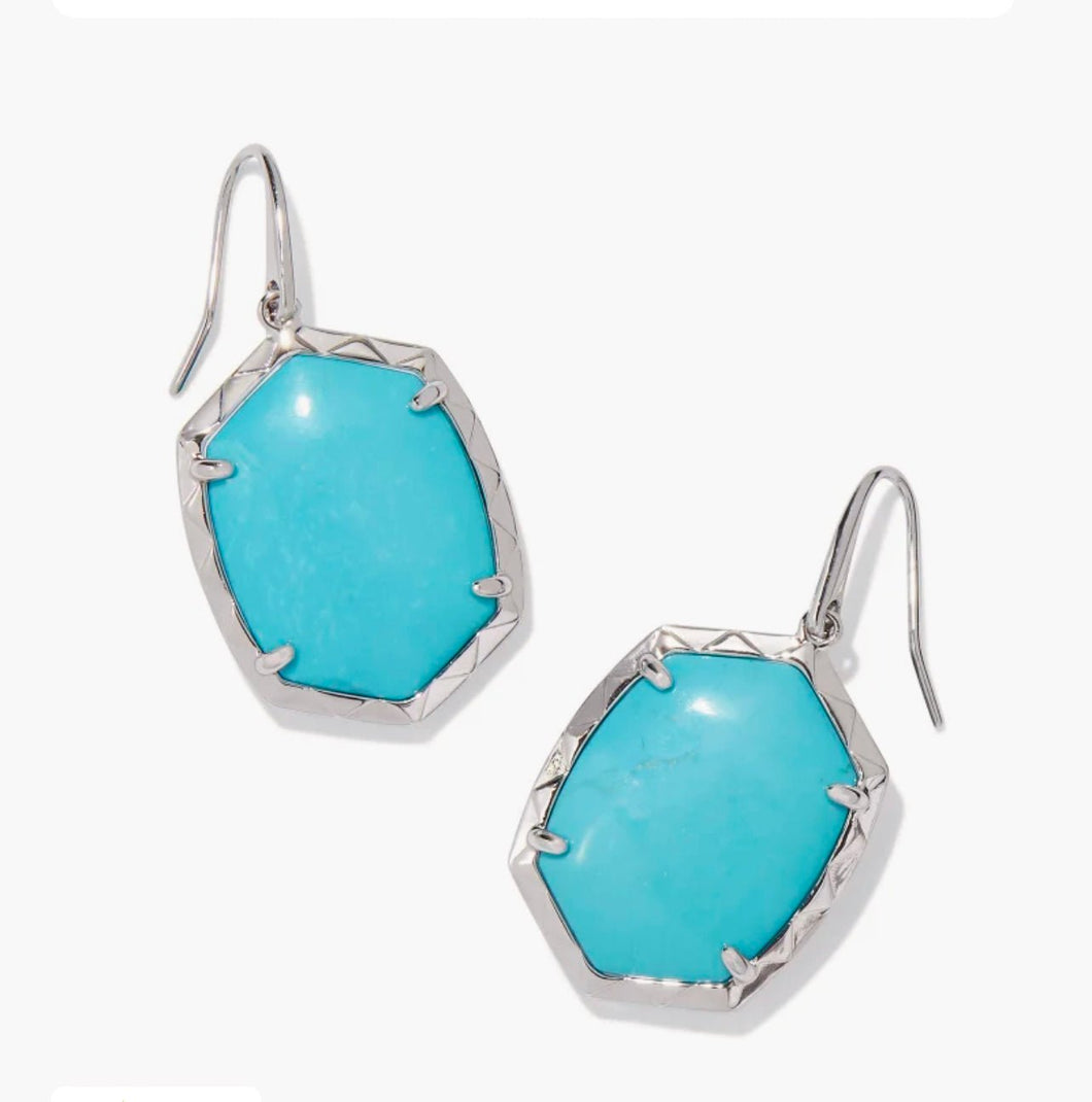 KENDRA SCOTT Daphne Silver Drop Earrings in Variegated Turquoise Magnesite 9608864626