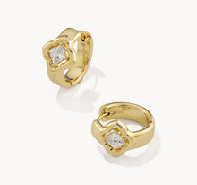 Load image into Gallery viewer, Kendra Scott-Mallory Crystal Gold Huggie Earrings 9608805660