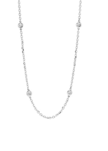 14k WG Diamond Bezel Necklace NK10016-4WF