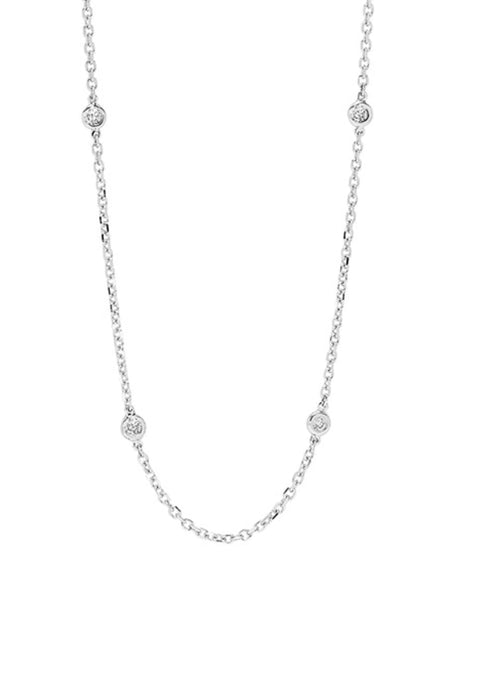 14k WG Diamond Bezel Necklace NK10016-4WF