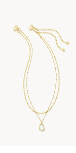 Kendra Scott-Alexandria Gold Multi Strand Necklace in Iridescent Clear Rock Crystal 9608856596