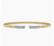 Load image into Gallery viewer, Gabriel &amp; Co-14K Yellow Gold Bujukan Diamond Bars Bangle BG4218-57Y45JJ