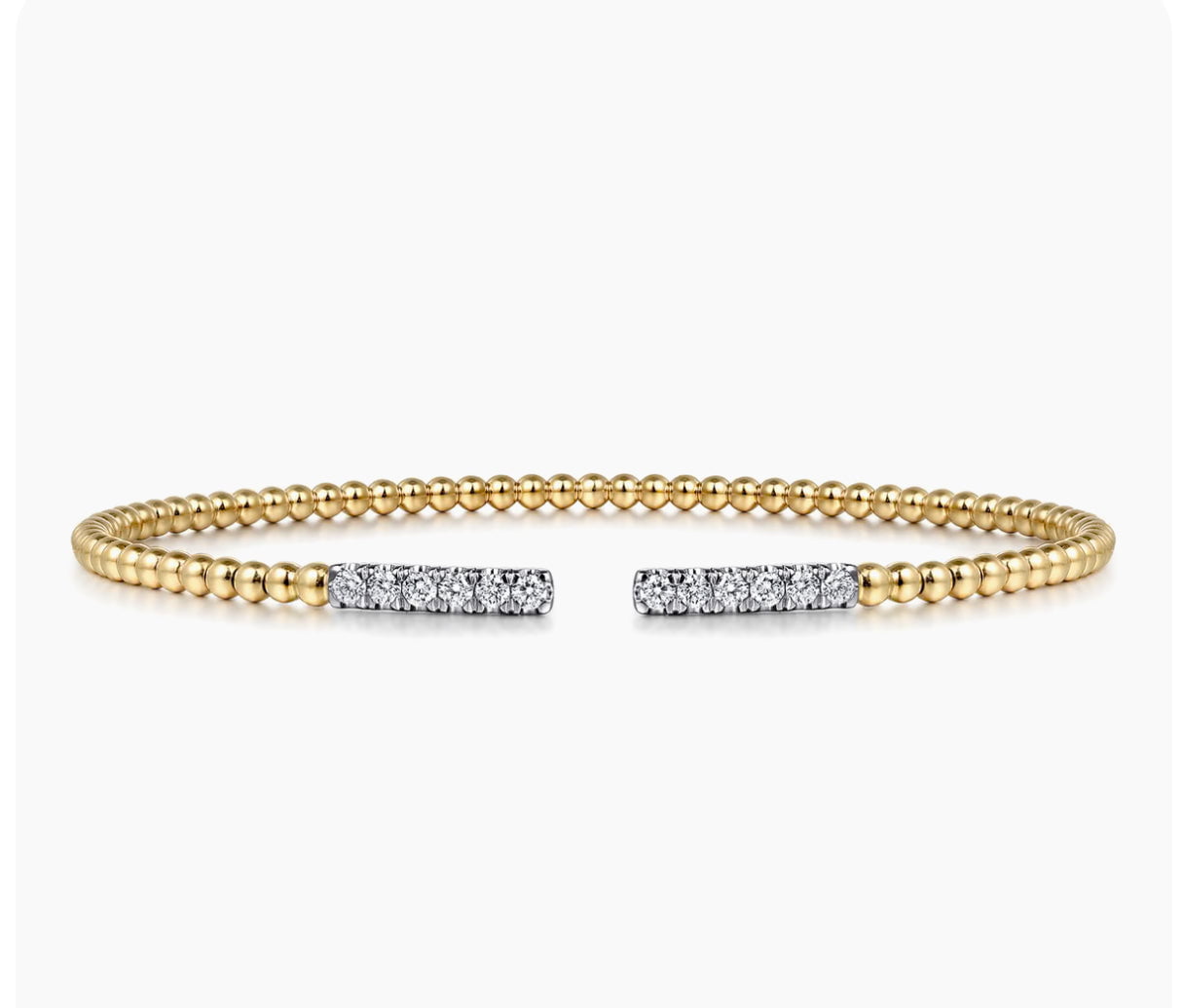 Gabriel & Co-14K Yellow Gold Bujukan Diamond Bars Bangle BG4218-57Y45JJ