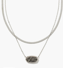 Load image into Gallery viewer, Kendra Scott-Elisa Herringbone Silver Multi Strand Necklace in Platinum 9608856325