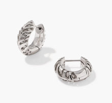 Load image into Gallery viewer, Kendra Scott-Tiger Striped Mikki Silver Huggie Earrings 9608805536