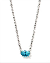 Load image into Gallery viewer, KENDRA SCOTT Cailin Silver Necklace in Aqua Crystal 9608871699
