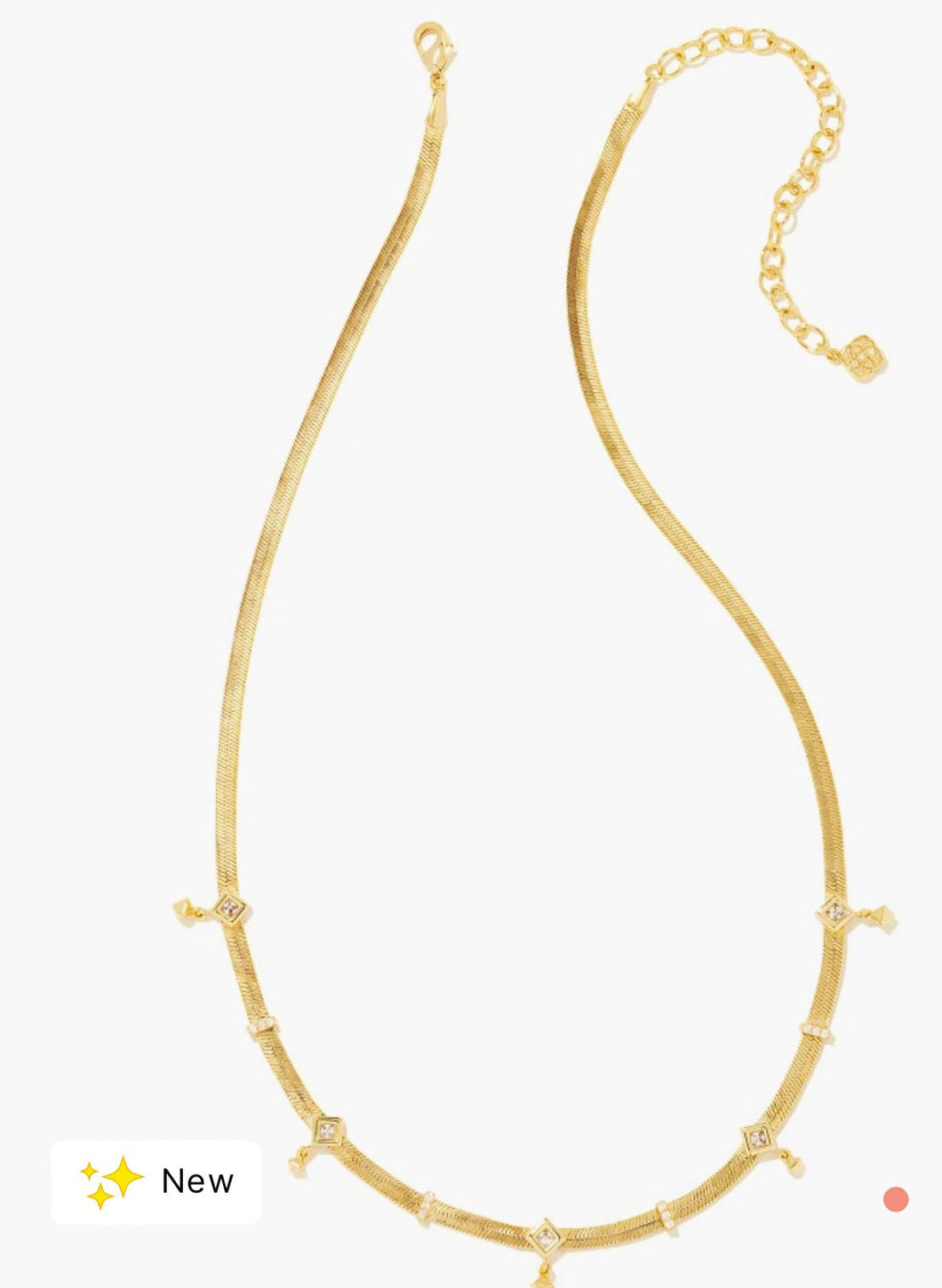 KENDRA SCOTT Gracie Gold Chain Necklace in White Crystal # 9608856019
