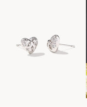 Load image into Gallery viewer, KENDRA SCOTT Holland Silver Heart Stud Earrings in White Crystal 9608866218