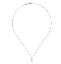 Load image into Gallery viewer, Gabriel &amp; Co-14K White Gold Diamond and Pearl Pendant Necklace NK6494W45PL