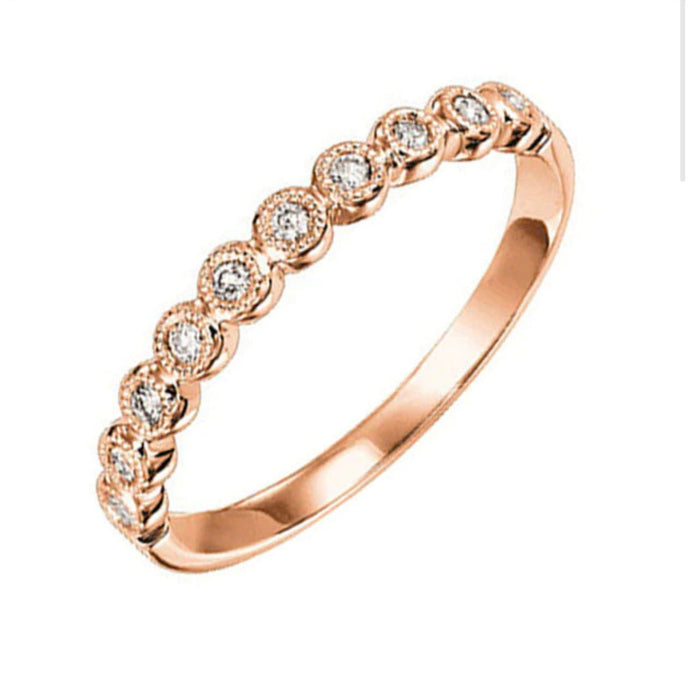 14KT Rose Gold & Diamond Classic Book Stackable Fashion Ring - D.10TW FR1083-4PD